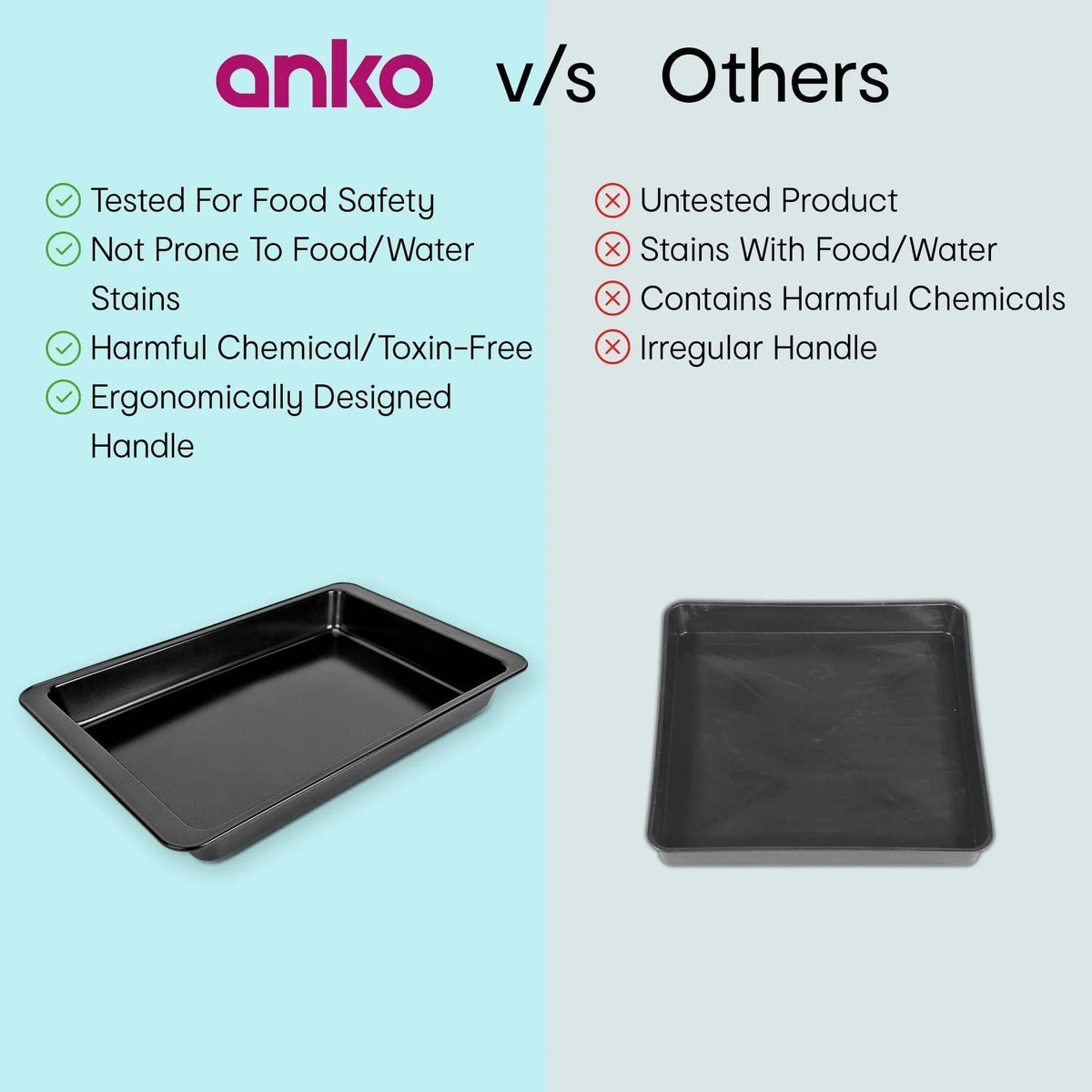 Glazed Rectangular Stoneware Baking Tray with Handles Oven Microwave Dishwasher Freezer Safe