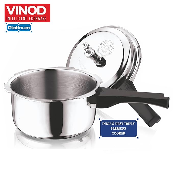 Triply Stainless Steel Outer Lid Pressure Cooker - 1. 5 L, Induction and Gas Stove Friendly, Silver