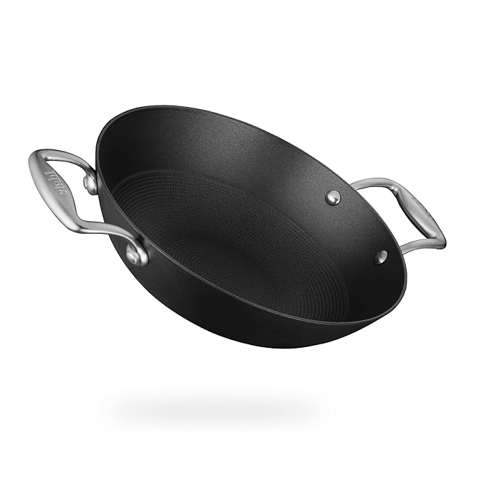 Hybrid Enamelled Cast Iron Kadhai, Rust Proof Kadai for Cooking 3 L, 28 cm