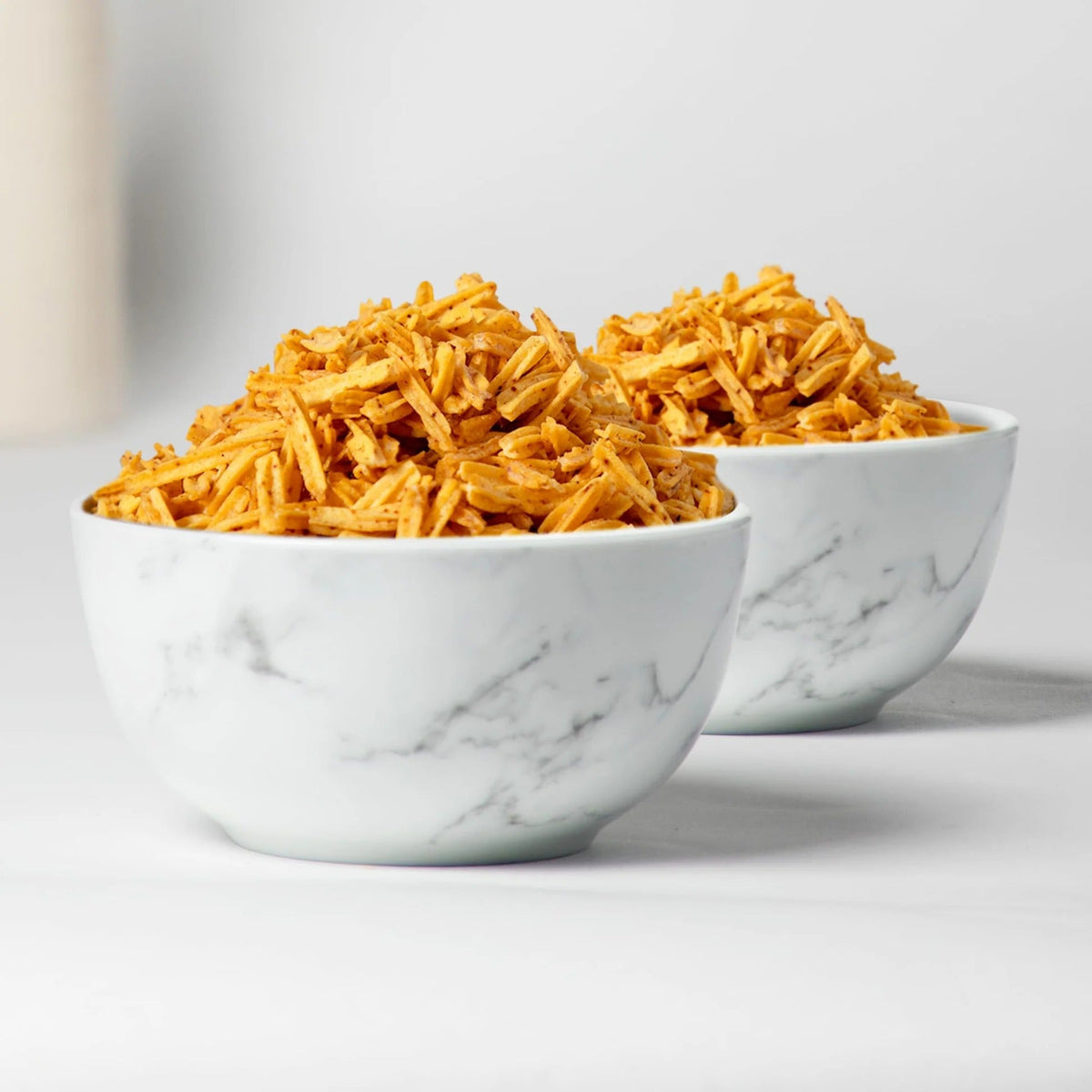 6 inch Marble Porcelain Bowls Set of 2 600 ml White Soup Salad Dessert
