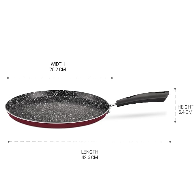 Induction Omni Tawa, 26 cm, Burgundy