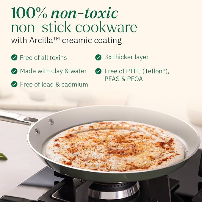 Ceramic Non Stick Dosa Tawa 28 cm, Stainless Steel Handle, Blue