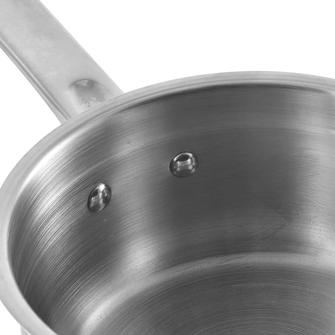 Two Tone Stainless Steel Saucepan with Glass Lid 3 L, 20 cm (6.2 mm Thick)