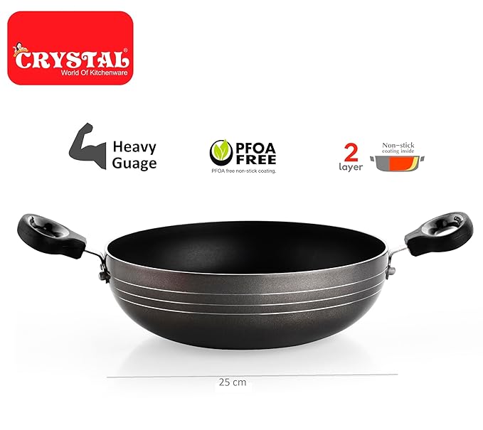 Non-Stick Kadai with Steel Lid, 250 mm