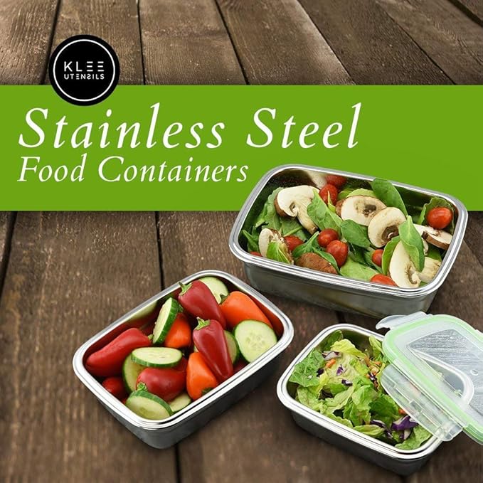 Lunch Box High Steel Rectangle Heavy Duty Airtight Leakproof Unbreakable Storage Container With Lock Lid - Design 6