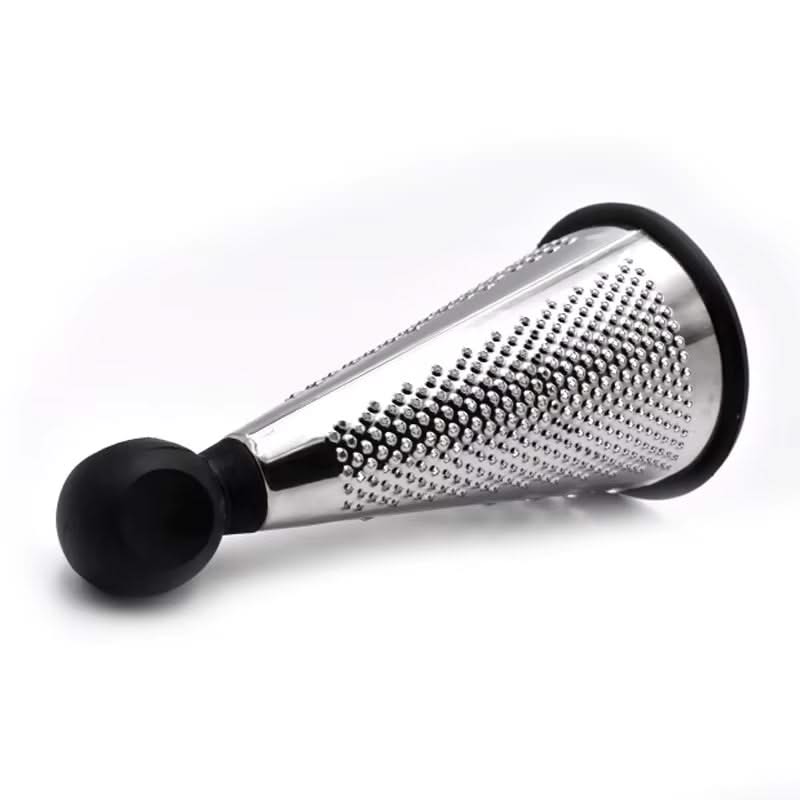 Multi-functional Cone-Shaped Grater with Plastic Handle – Ideal for Cheese, Vegetables, and Fruits in the Kitchen (Black)