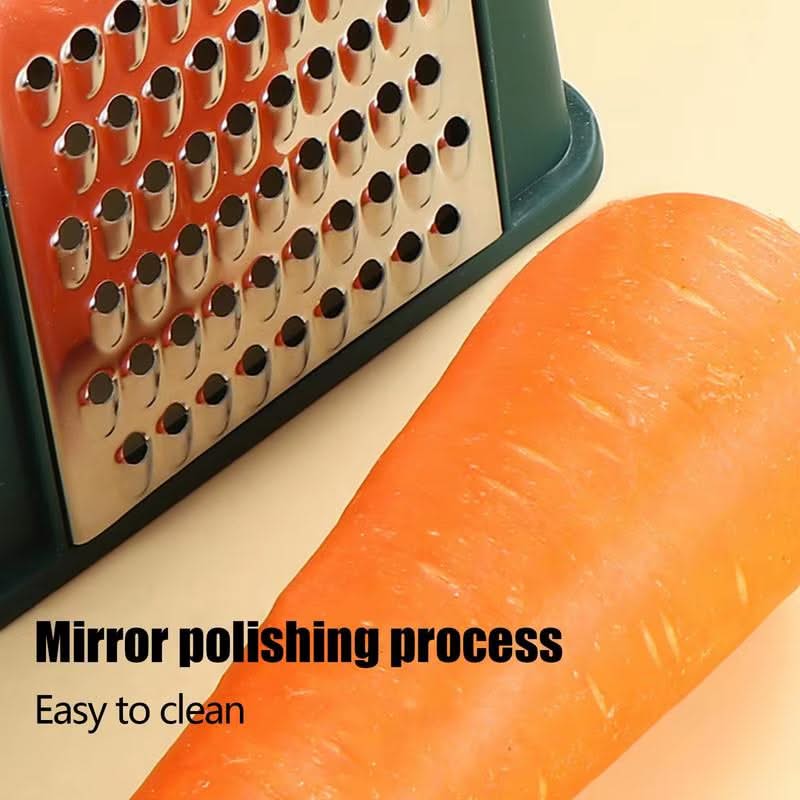 Stainless Steel Box Grater with Handle, Non-Slip Vegetable Slicer & Potato Shredder – Versatile Kitchen Gadget for Cheese, Vegetables, and More(Green)