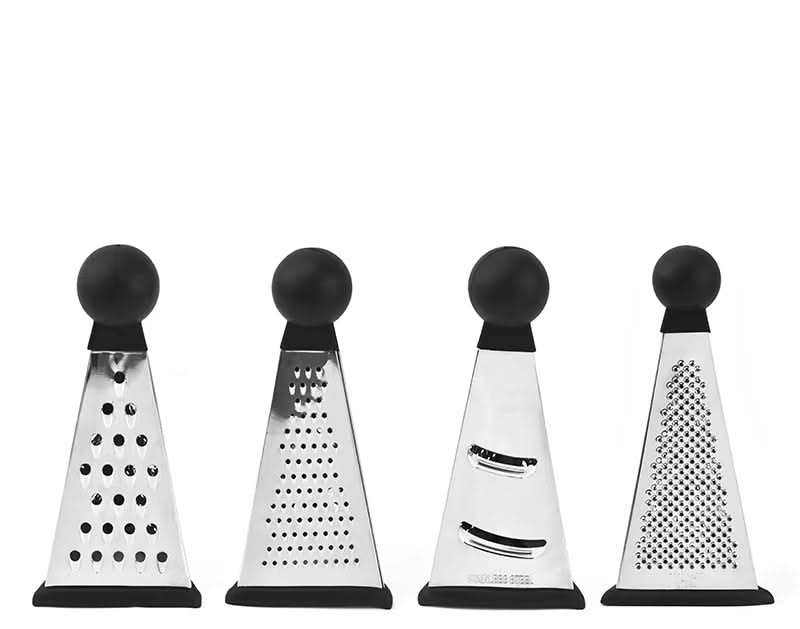 Multifunctional 3-Sided Triangle Kitchen Grater with Rubber BaseMultifunctional with Ergonomic Handle for Fruits, Vegetables, Cheese, and Garlic