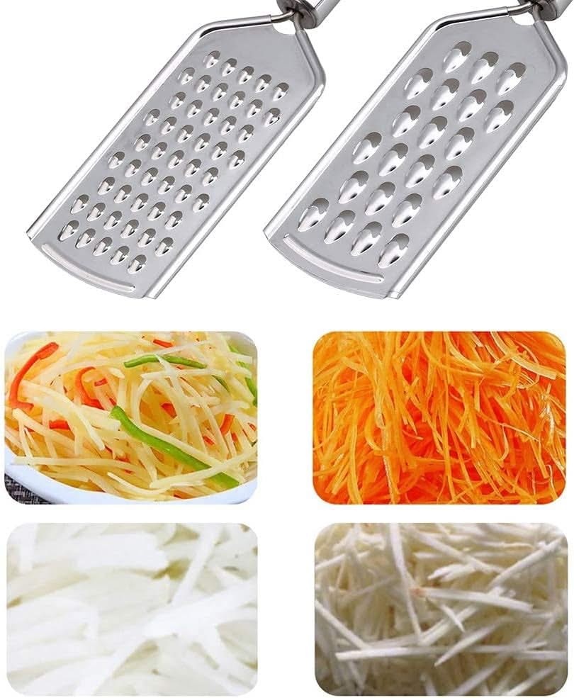 2-Piece Kitchen Grater Set – Razor-Sharp Stainless Steel Blades for Cheese, Chocolate, Carrot, Ginger, and Nuts