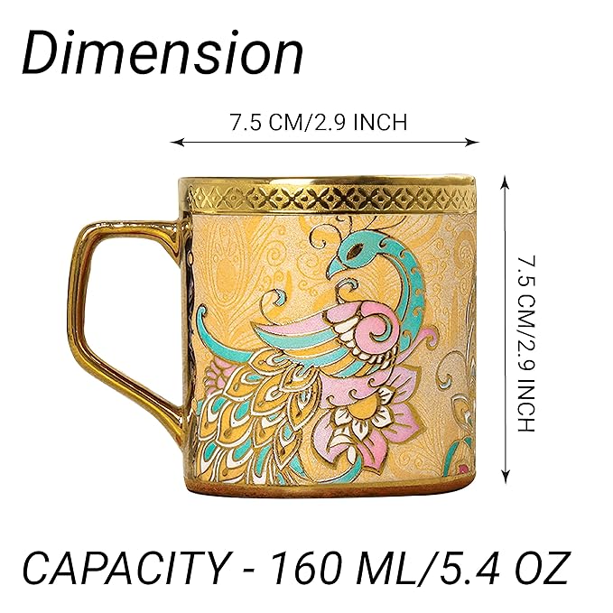 Bone China Gold Tea Cup, Heaven Gold, 180 ml