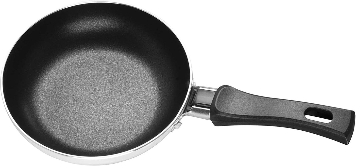 Compact Non-Stick Aluminium Frying Pan – 14cm Pan with Heat-Resistant Handle, Perfect for Single-Serving Cooking on Gas and Electric Hobs