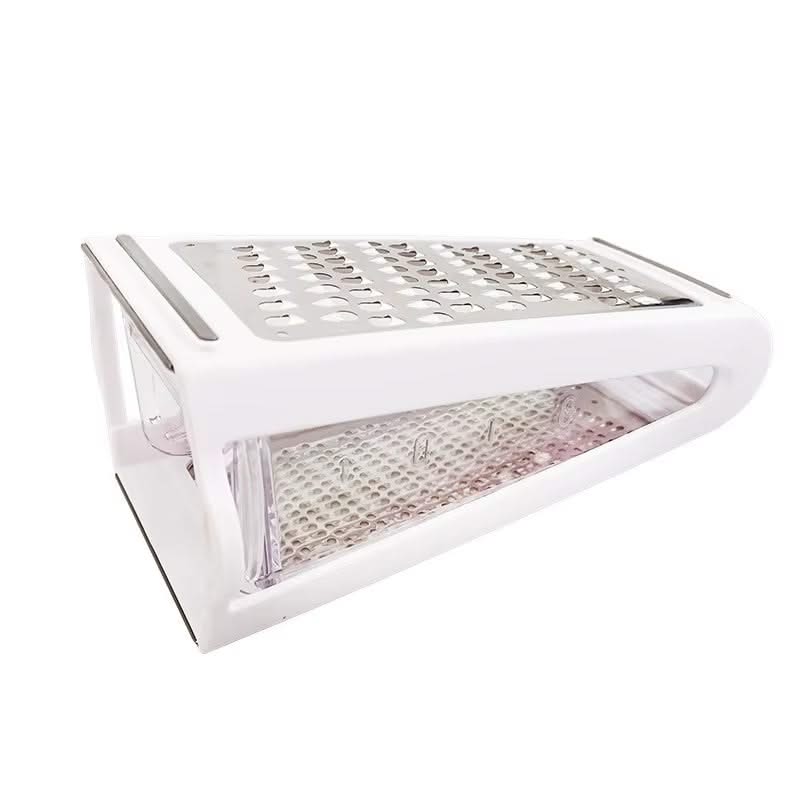 Double-Sided Multifunctional Grater with Storage Box—Dual-Sided for Coarse and Fine Grating(White)