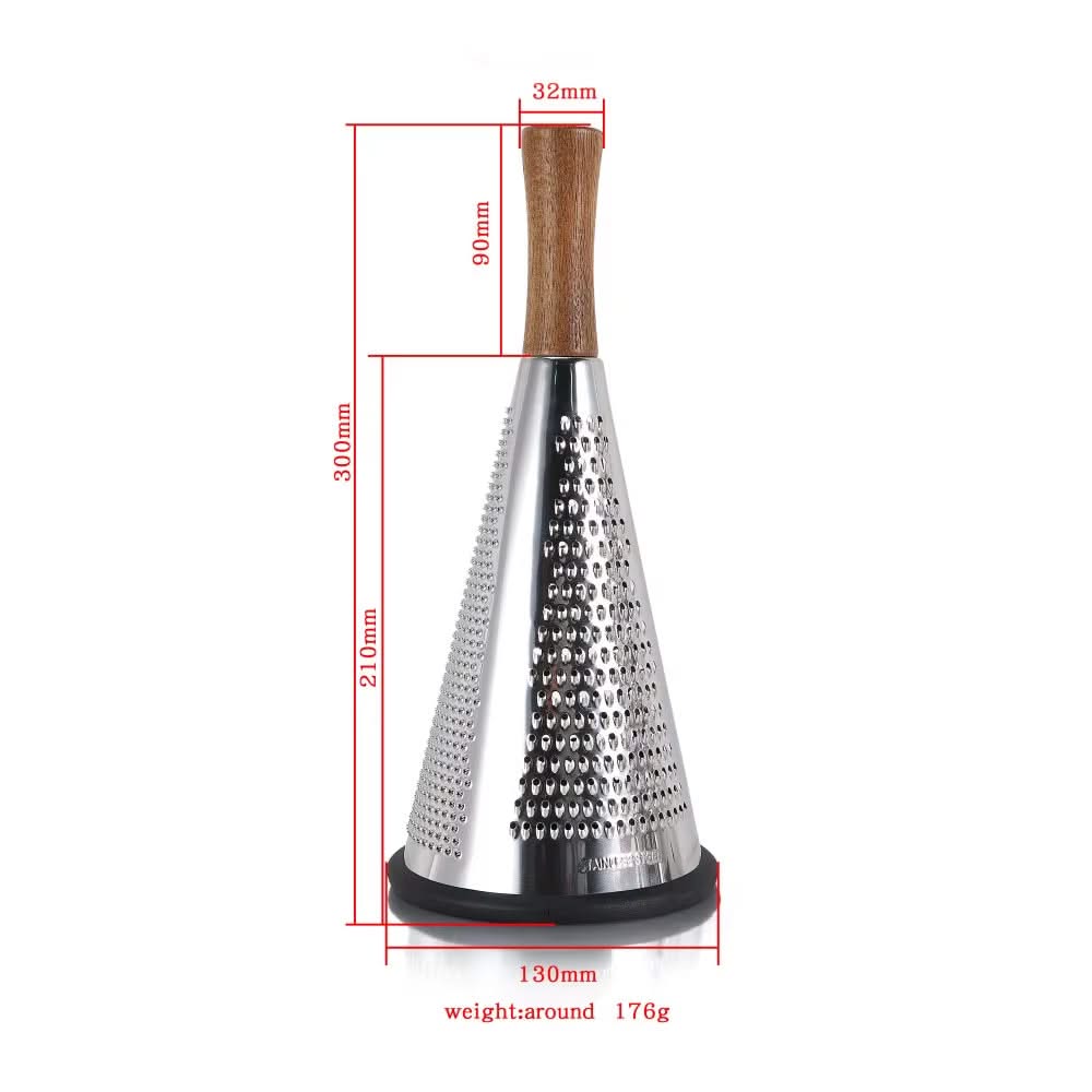 Modern Multi-functional Cone-Shaped Grater 3-Side Grater and Zester – Ideal for Cheese, Vegetables, and Fruits in the Kitchen (Silver), Available in 4 Sizes