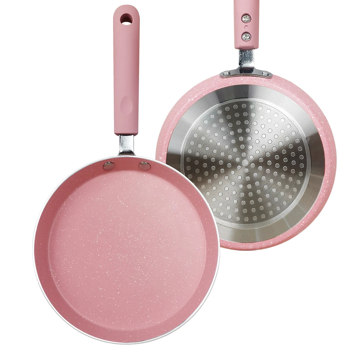 Blush Pink Non-Stick Flat Pan – Ideal for Flatbreads, Crepes, Pancakes, Tortillas, Eggs, Omelettes, Parathas, Roti, French Toast, Wraps, Tawa-Fried Fish, Quesadillas & Dosa – Available in 18cm, 22cm, 26cm Sizes