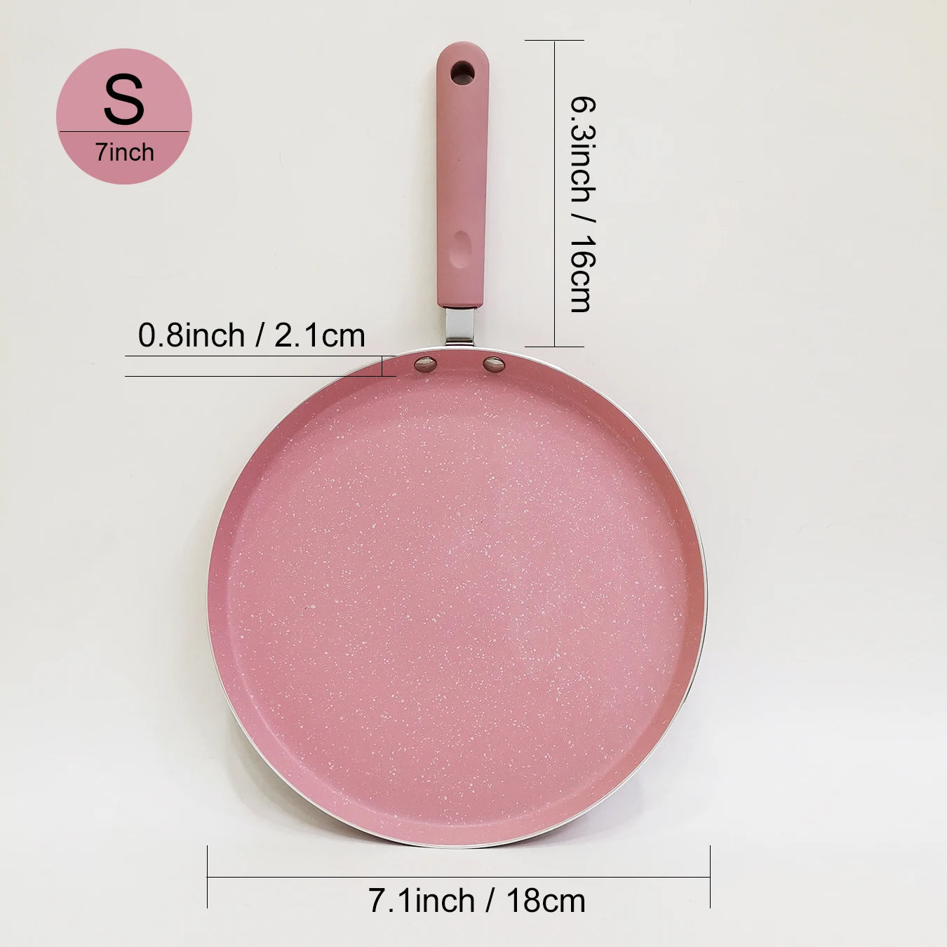 Blush Pink Non-Stick Flat Pan – Ideal for Flatbreads, Crepes, Pancakes, Tortillas, Eggs, Omelettes, Parathas, Roti, French Toast, Wraps, Tawa-Fried Fish, Quesadillas & Dosa – Available in 18cm, 22cm, 26cm Sizes