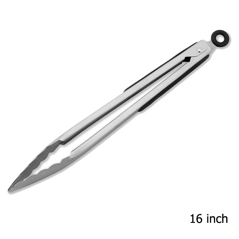 Stainless Steel Kitchen Tongs with Non-Slip Grip – Locking Grill & Salad Tongs – Perfect for BBQ, Steak & Serving Bread – Available in 9 Inch, 12 Inch, 14 Inch & 16 Inch