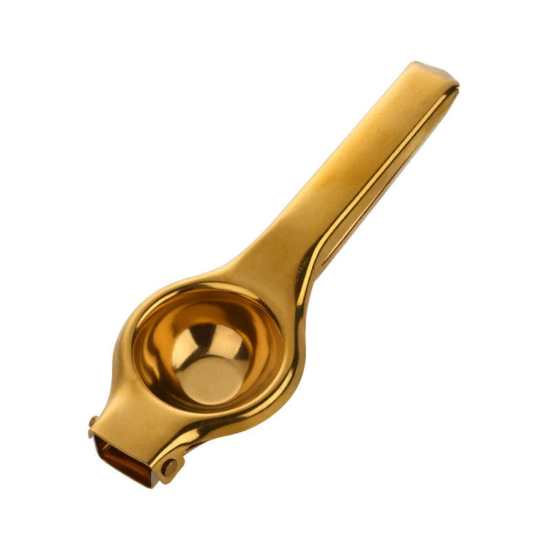 Golden Stainless Steel Lemon Squeezer – Hand Press Juicer for Lemons, Oranges & Citrus Fruits