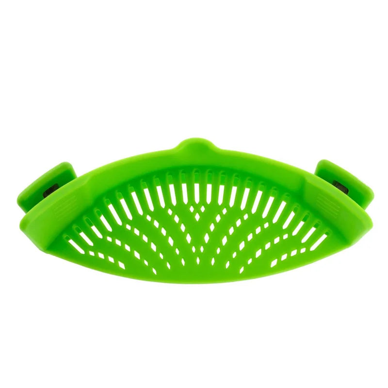 Universal Silicone Clip-On Pot Strainer – Anti-Spill Pasta Strainer for Pots & Pans – Great for Draining Pasta, Rice & Vegetables – Available in Black, Red & Green Colours