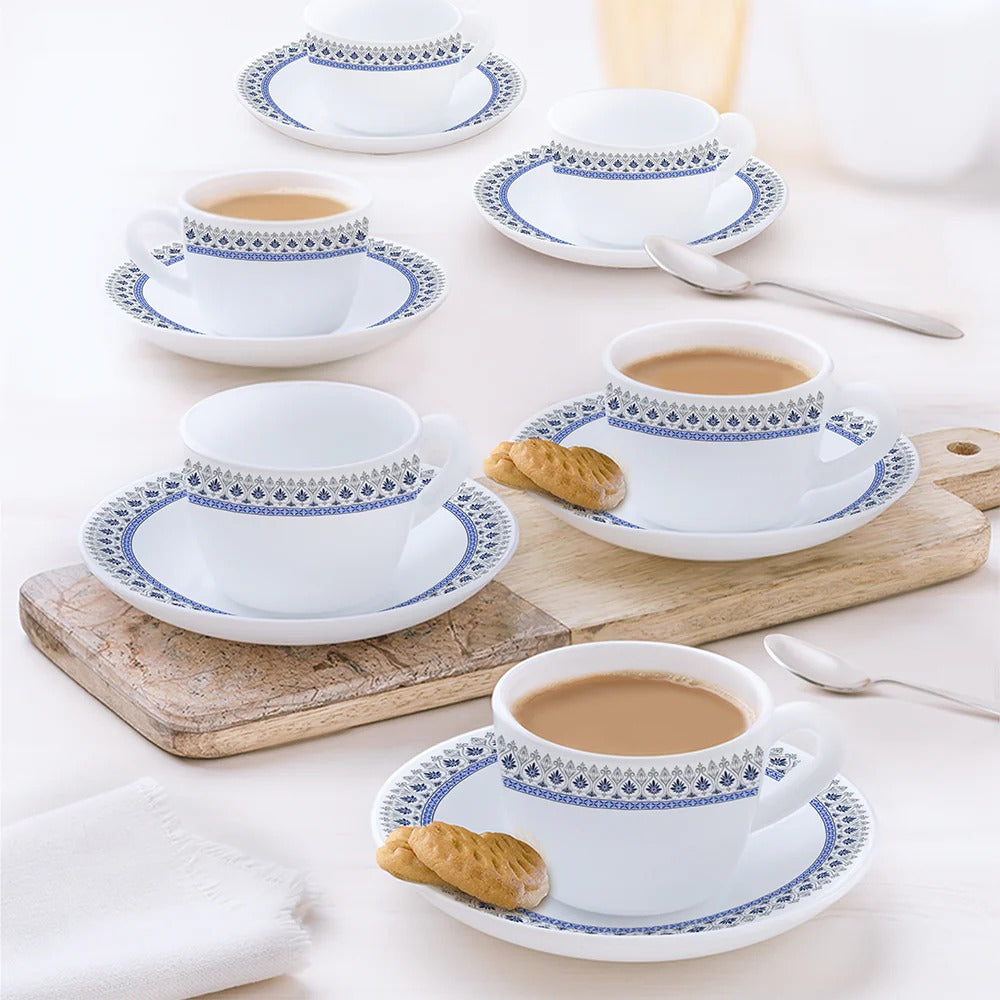 Opalware Ocean Cup & Saucers Set set of 12 140ml