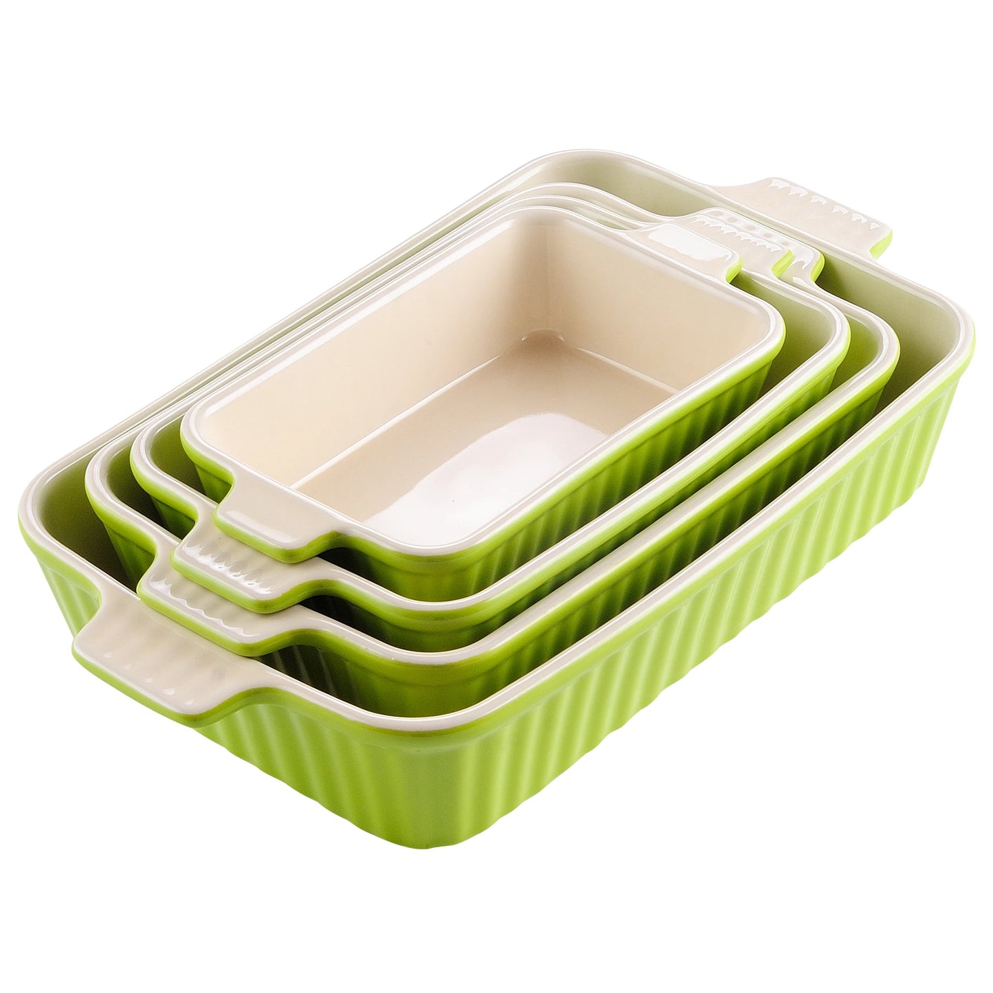 Ceramic Baking Dish Set of 4 GREEN United Kingdom