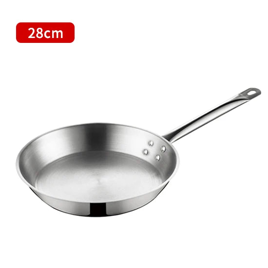 Stainless Steel Skillet with Comfortable Ergonomic Long Handle – Designed for Searing and Grilling Meats, Fish & Vegetables & Daily Pan-Based Dishes – Durable Skillet for Various Culinary Tasks