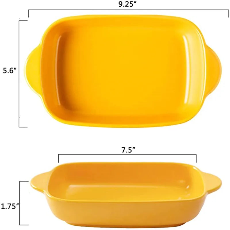 Ceramic Rectangular Baking Dish – Oven, Microwave & Dishwasher Safe, Ideal for Lasagna, baked pasta, mac & cheese, and enchiladas (23.5 x 13.5 x 5 cm)
