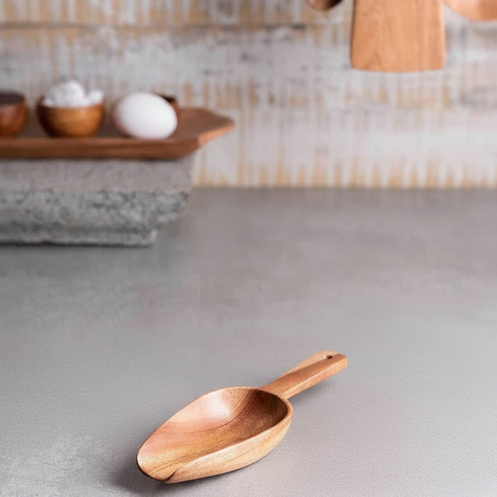 Neem Wood Ladle Flour Traditional Kitchen Ladle