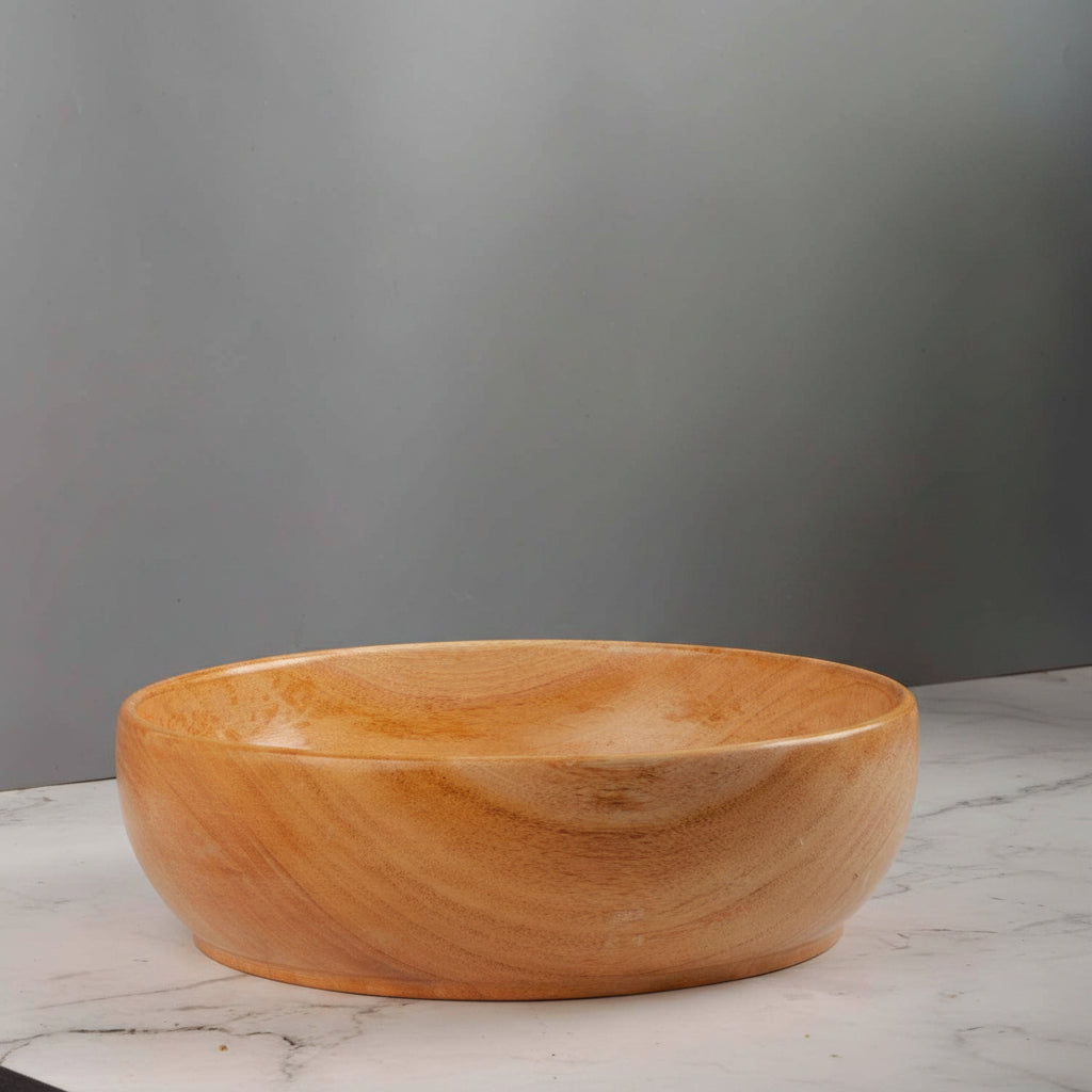 Neem Wood Serving Bowl Traditional Serveware Extra Large