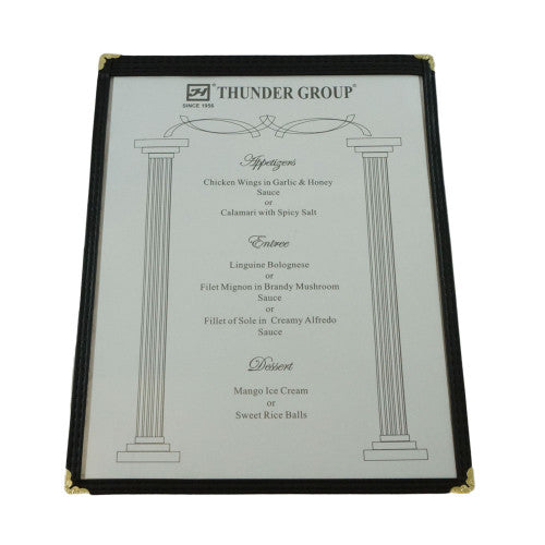 Single Black Menu Cover 216mm x 279mm