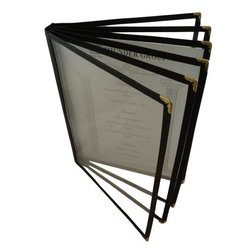 6 Page Book Fold Black Menu Cover 216mm x 279mm