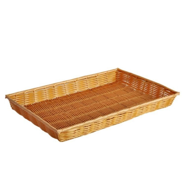 Plastic Square Woven Basket 457mm x 330mm x 51mm