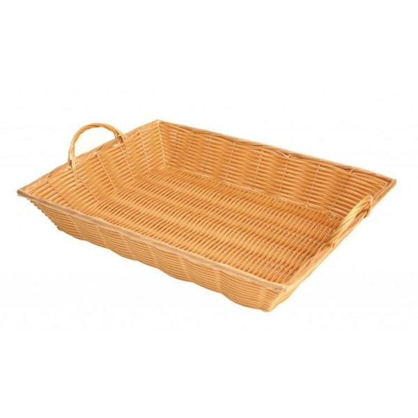 Plastic Woven Basket with Handles 432mm x 324mm x 76mm