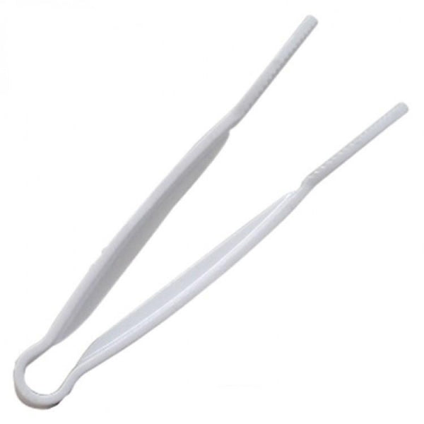 Polycarbonate White Flat Grip Tongs 305mm Default Title