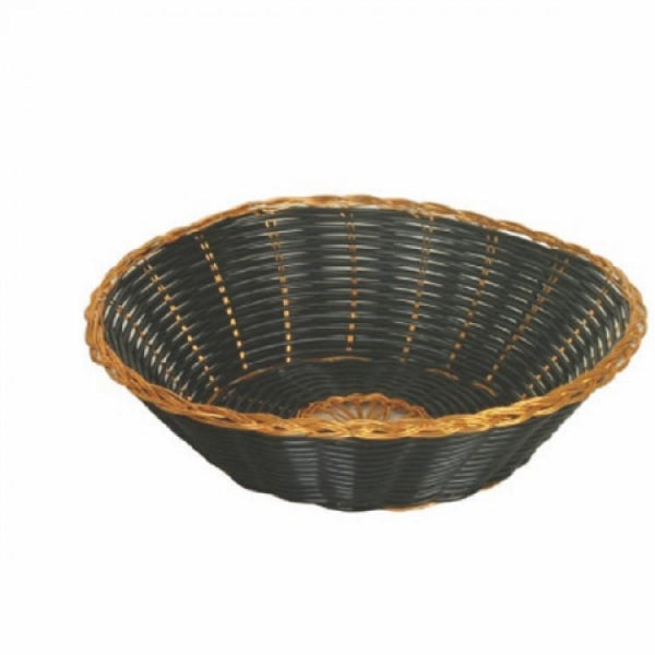 Round Plastic Basket Gold Black