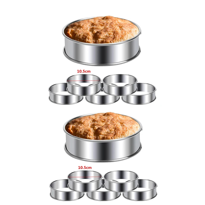 Stainless Steel Muffin & Tart Rings 10.5cm 12 Pieces