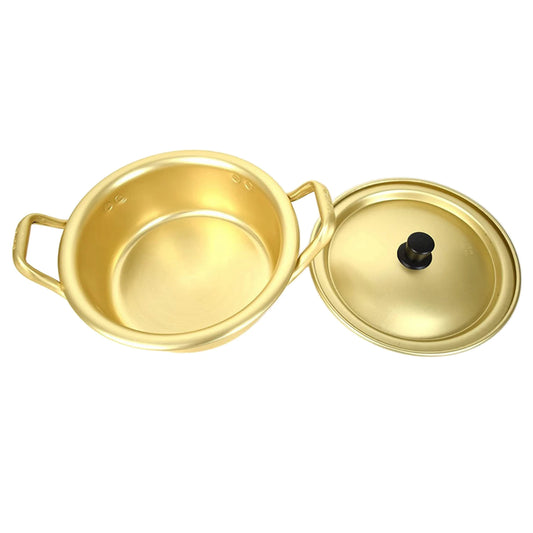 Golden Aluminum Soup & Noodle Pot with Lid – Ideal for Ramen, Broth, and Everyday Cooking (Available in 18cm, 20cm, 22cm)