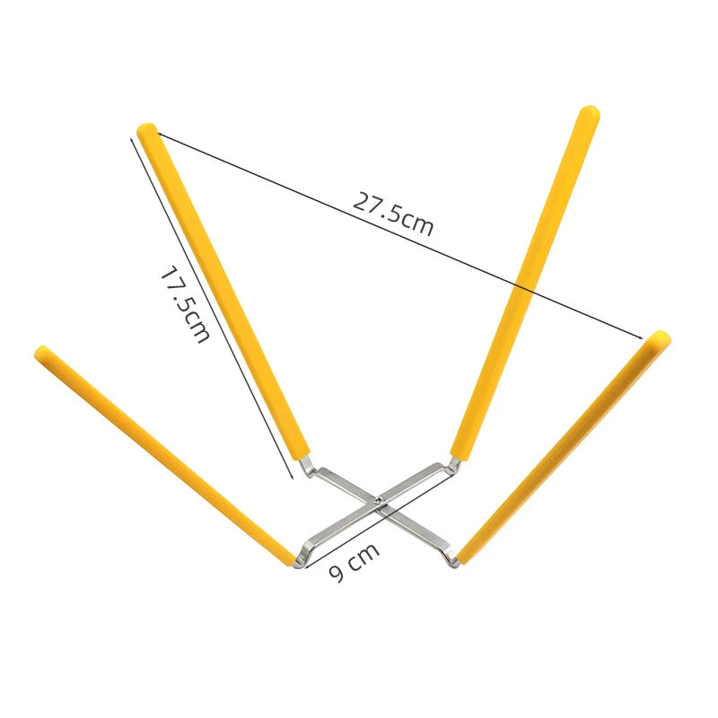 Collapsible Stainless Steel Inverted Cake Cooling Rack – Chiffon Cake Stand & Holder with Silicone Feet – Ideal for Cooling Chiffon & Angel Food Cakes – Available in Red & Yellow Colours