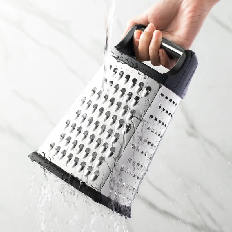 4-Sided Stainless Steel Grater with Storage Box Container-Perfect for Cheese and Vegetable Prep in the Kitchen-Size:23 x 14 x 11.5 cm