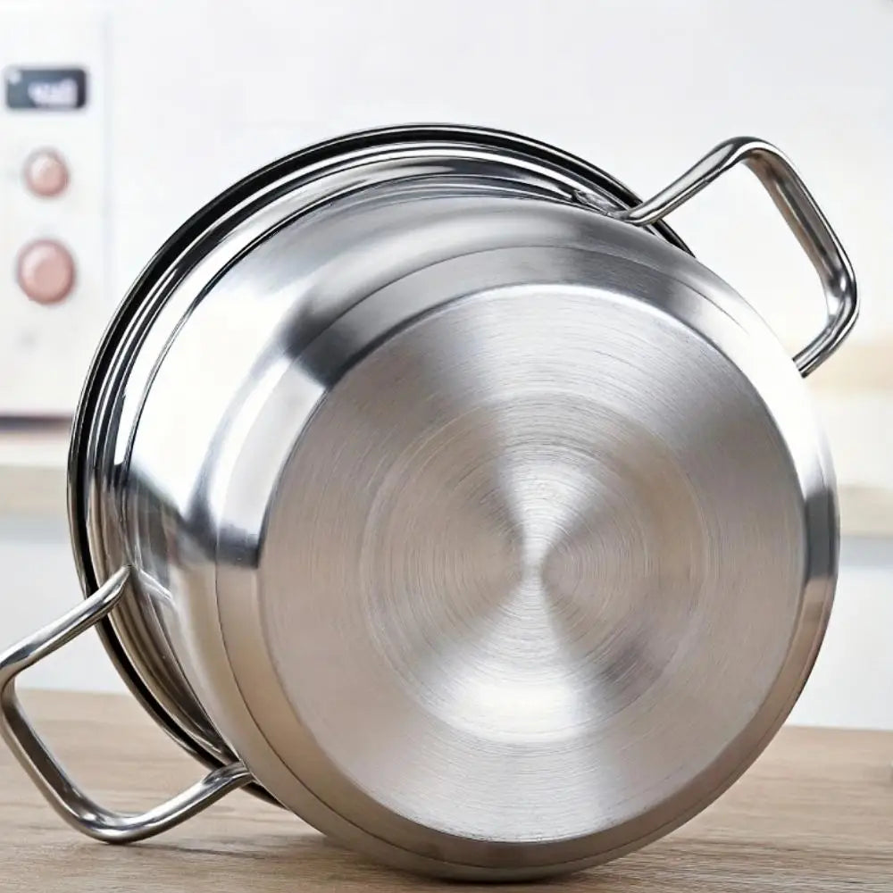 Stainless Steel Soup & Stock Pot with Glass Lid & Dual Handles – Durable Cooking Pot for Soups, Stews, Boiling Pasta, Frying, Searing, Stocks & One-Pot Meals – Compatible with Gas, Induction & Electric Stoves – Available in 22cm & 26cm