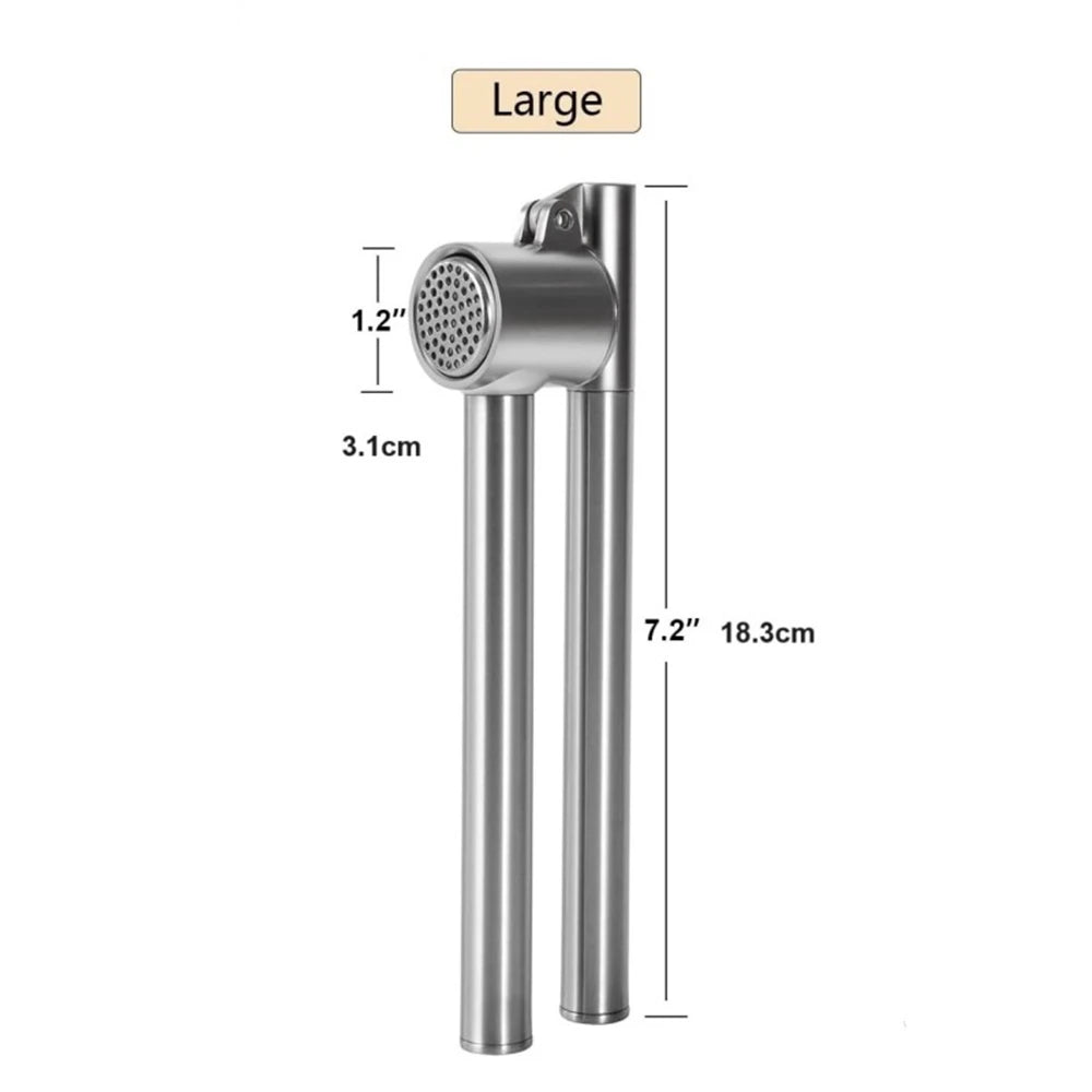 304 Stainless Steel Garlic Press – Heavy Duty Rustproof Garlic Mincer & Crusher – Ideal for Crushing Garlic & Ginger – Available in Small & Large