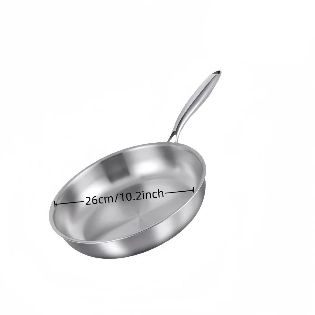 Stainless Steel Frying Pan | Uncoated | Ideal for Searing, One-Pan Meals & Everyday Cooking on Gas & Induction