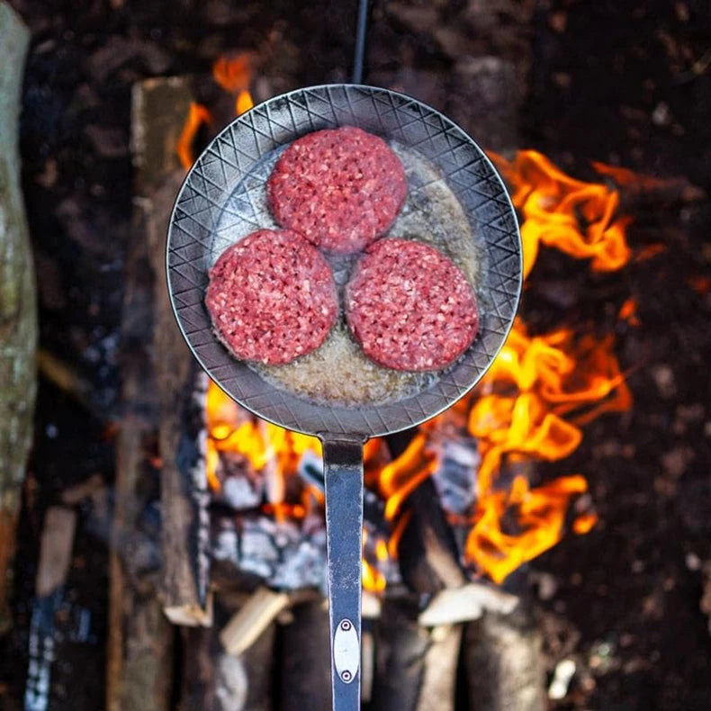 28cm Pre-Seasoned Carbon Steel Frying Pan – Uncoated, Oven Safe | Gas & Induction Compatible