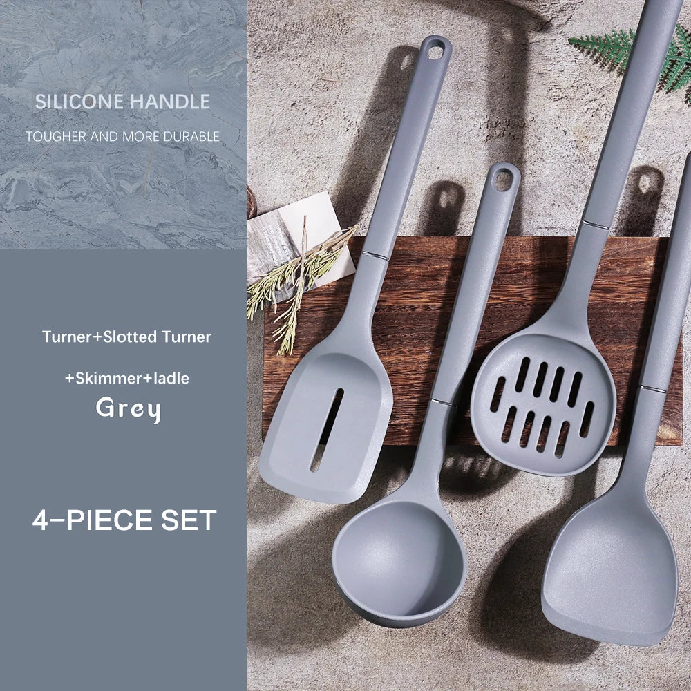 4-Piece Food Grade Silicone Spatula Set – Heat Resistant, Non-Stick Safe