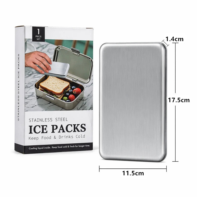 Reusable 304 Stainless Steel Ice Packs – Quick Freeze Metal Cooling Plates for Cool Bags & Lunch Boxes – Ideal for Picnics & Camping