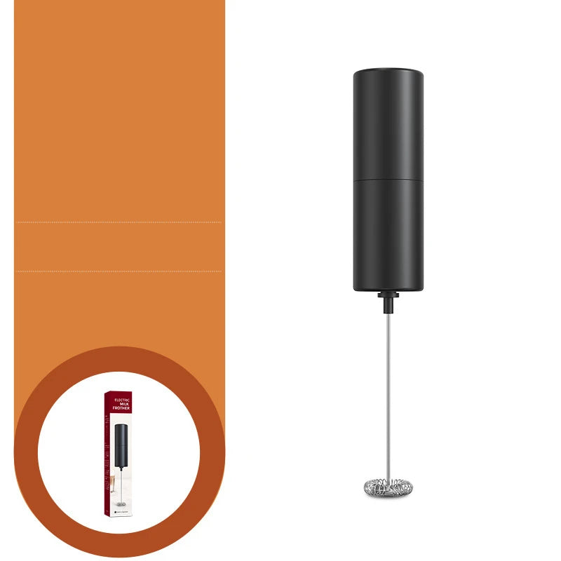 Mini Electric Milk Frother – Portable Handheld Foamer & Drink Mixer – Ideal for Cappuccino, Hot Chocolate & Whisking Eggs – Available in Black and Wood, Black and Silver, Black, Black and Copper & Silver Colours