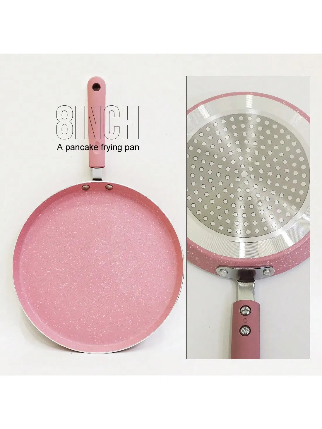 Blush Pink Non-Stick Cookware Set – Includes Skillet with Glass Lid, Mini Milk Sauce/Soup Pan, Flat Pan & Non-Stick Spatula – Ideal for Daily Cooking, Baby Food & Stylish Modern Kitchens – 5-Piece Set
