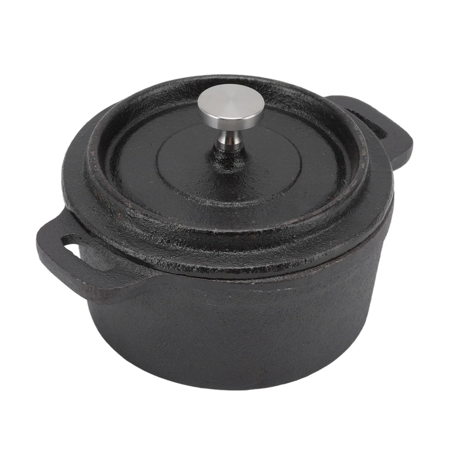 Premium Cast Iron Dutch Oven with Lid β Compact Multi-Purpose Double-Handled Pot Ideal for Slow Cooking, Stews, Barbecue, Roasting, and Pasta (Available in 10cm, 20cm Sizes)