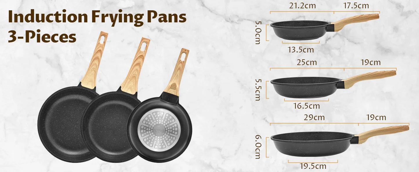 Non-Stick Frying Pan Set — 3 Piece