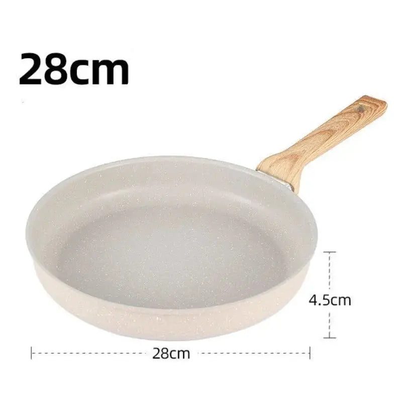 Ceramic Non-Stick Wok Frying Pan – Ideal for Pancakes, Steak, and Sauces, Compatible with Induction and Gas Stoves, 28cm, Available in 22cm, 24cm, 26cm, 28cm sizes 28cm