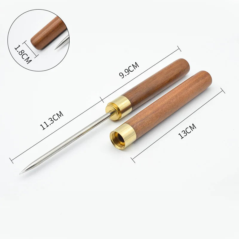 Stainless Steel Ice Pick with Wooden Handle & Cover – Kitchen Ice Breaker – Best for Breaking Block Ice & Large Ice Cubes